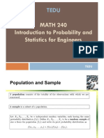 MATH 240 Introduction To Probability and Statistics For Engineers