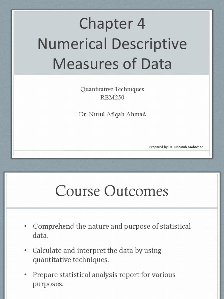 Chapter 4 Numerical Descriptive Measures of Data | PDF | Mode ...