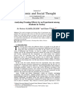 Economic and Social Thought: Analyzing Framing Effecty by An Experiment Among Students in Turkey