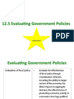 12.5 Evaluating Government Policies: Important Important