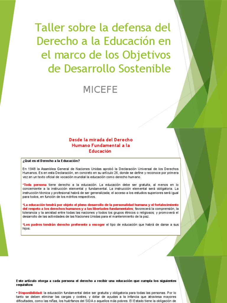 Defensa del Derecho a la Educación | PDF | Educación de la primera ...