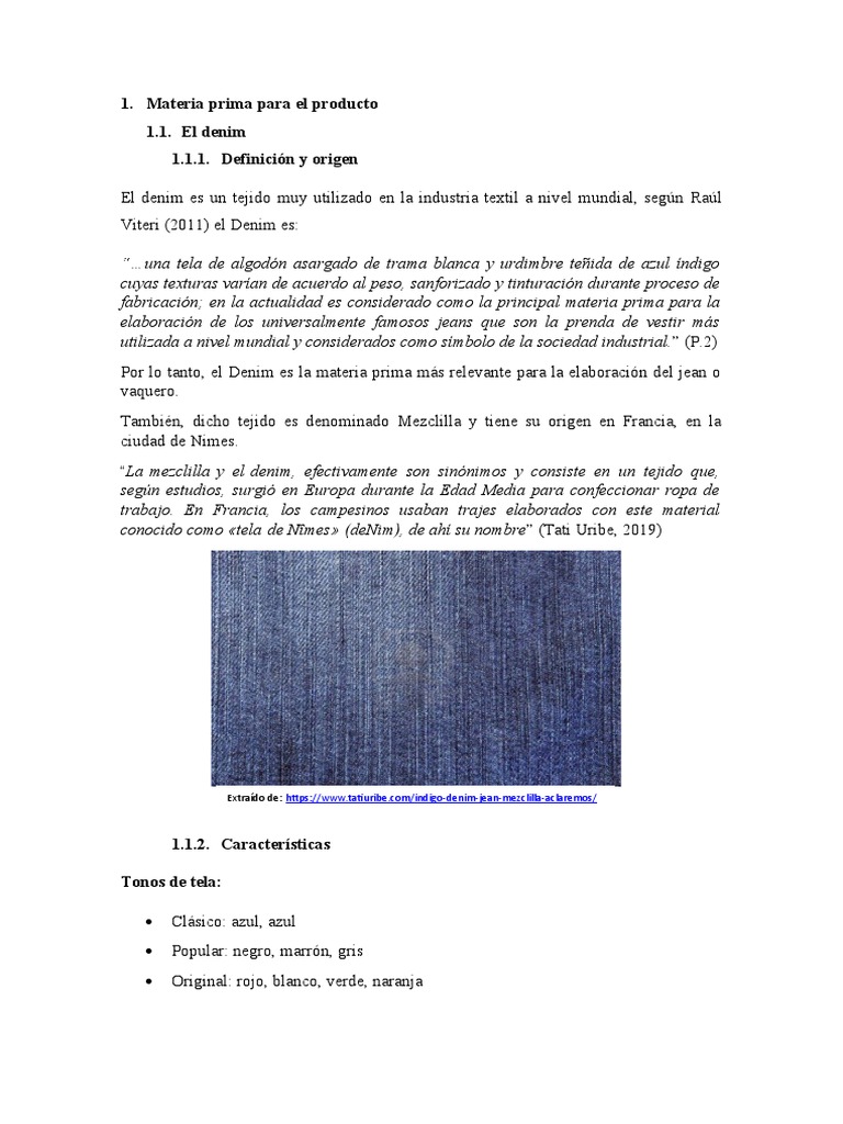 Materia Prima para El Producto | PDF | Pantalones | Textiles