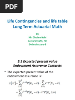 Life Contingencies and Life Table - Lecture 3