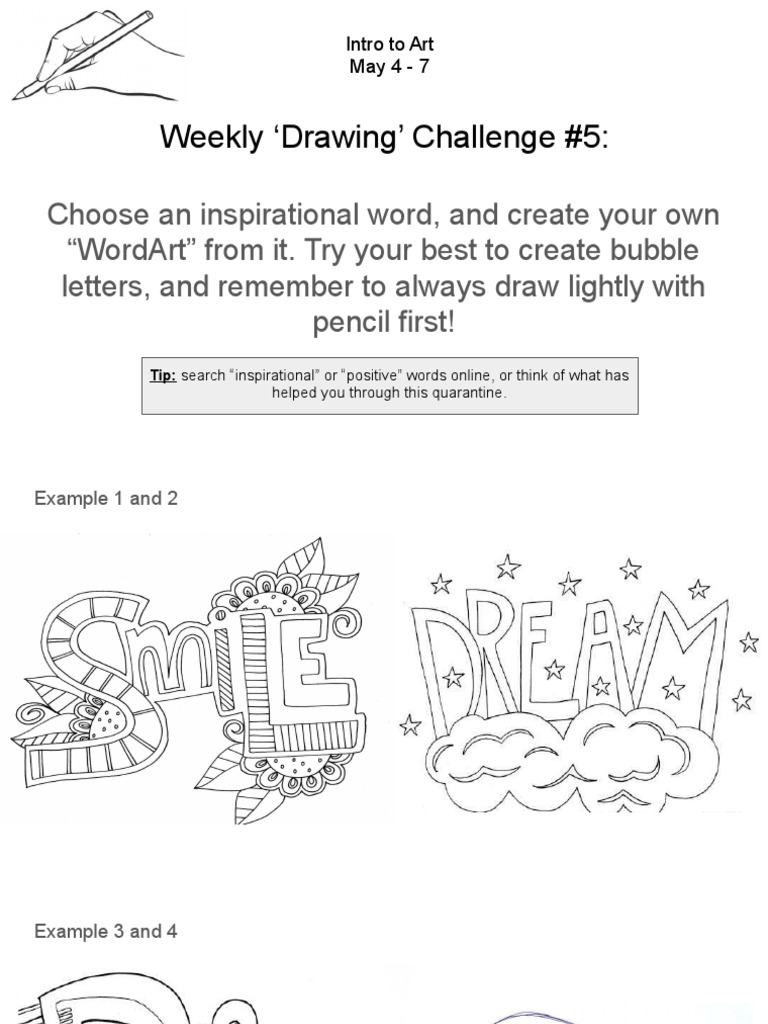 WordArt Drawing Challenge Guide | PDF