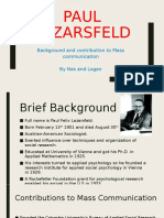 Paul Lazarsfeld: Background and Contribution To Mass Communication by Nas and Logan