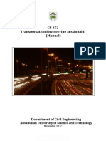 CE 452 Transportation Engineering Sessional II (Manual) : Department of Civil Engineering