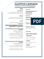 Electromechanical Technician Resume