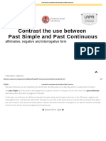 Contrast The Use Between Past Simple and Past Continuous PDF