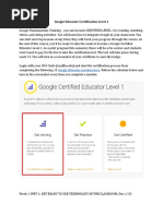 Google Educator Certification Worksheet 1