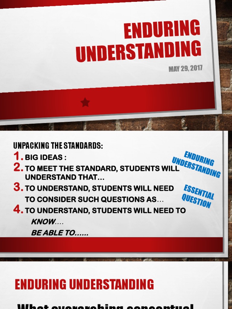 Defining Enduring Understanding in Education | PDF | Verb | Nonverbal ...