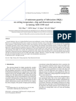 The Influence of Minimum Quantity of Lubrication (MQL) On Cutting Temperature, Chip and Dimensional Accuracy in Turning AISI-1040 Steel