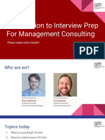Introduction To Interview Prep For Management Consulting: Please Enjoy Some Snacks!