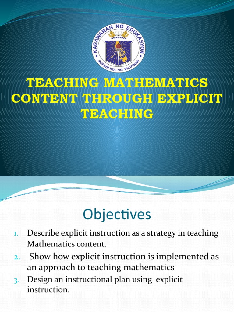Explicit Instruction in Primary Math Teaching | PDF | Learning | Teachers