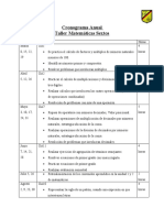 Cronograma Anual Taller Matemáticas