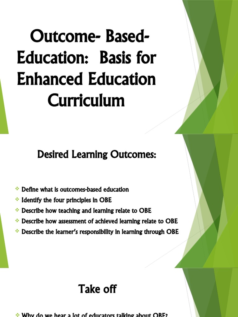 OBE: Principles and Curriculum Insights | PDF | Educational Assessment ...