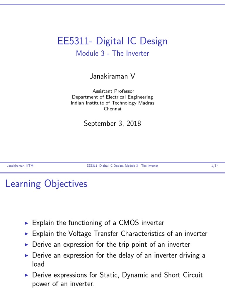 Digital Ic Design Module 3 Inverter | PDF | Integrated Circuit | Cmos
