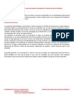 Estudio de Caso Aplicando Las Normas de Contratación de Personal RECURSOS HUMANOS