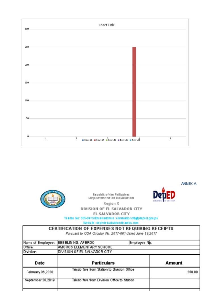Certification of Expenses Not Requiring Receipts | PDF | Government ...