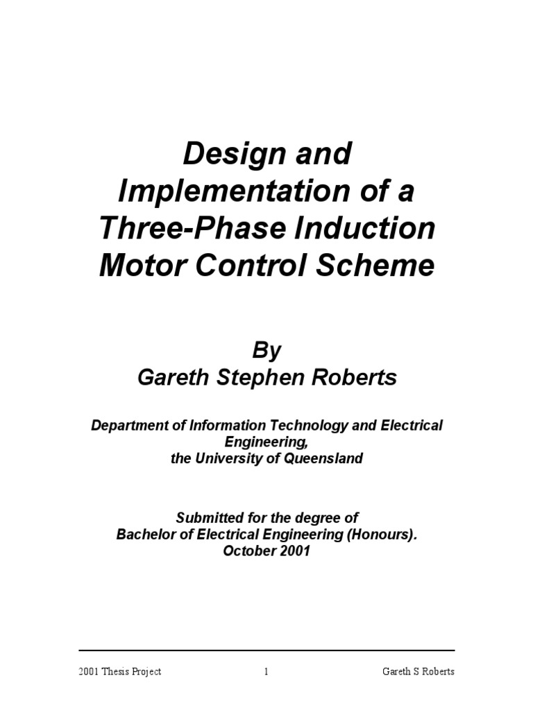 Thesis Design and Implementation of A Three Phase Induction Motor ...