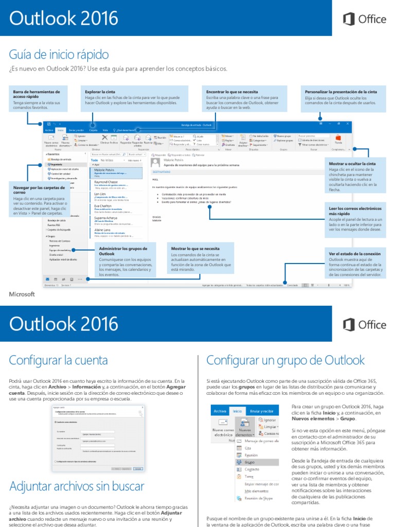Outlook 2016 Quick Start Guide | PDF | Microsoft Outlook | Software