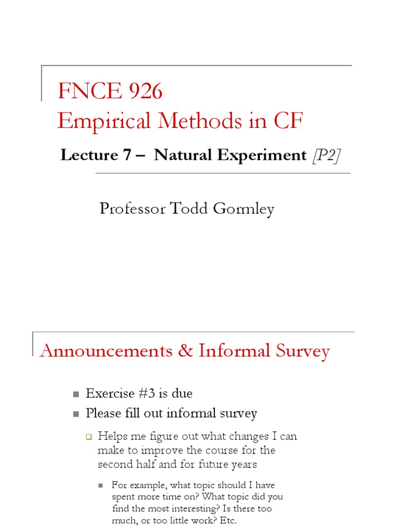 07 Natural Experiment Part 2 Pdf Pdf Experiment Statistical