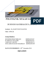 Politeknik Mukah Sarawak: Business Mathematics (PB 203)