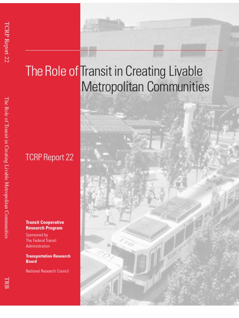 The Role Of: Transit in Creating Livable Metropolitan Communities | PDF ...