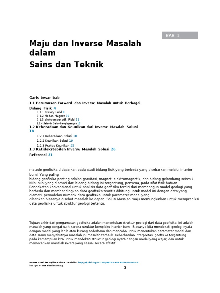 Konsep Inversi Dan Forward Modelling | PDF | Sains & Matematika
