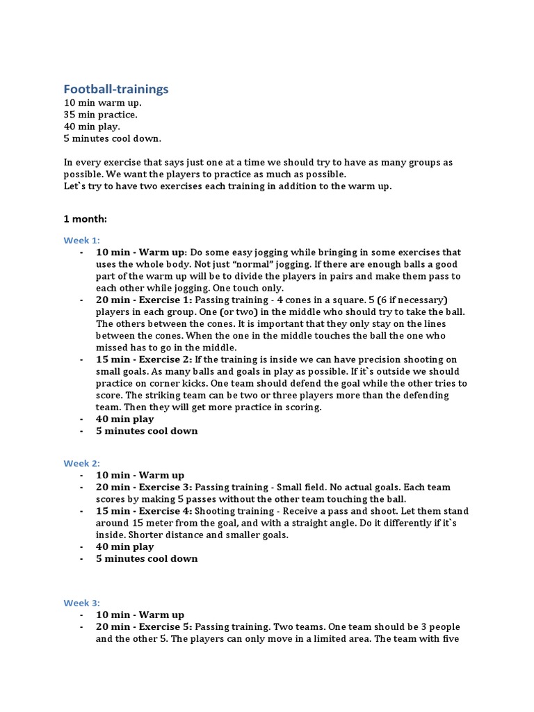 Football-Trainings: 1 Month | PDF | Forward (Association Football ...