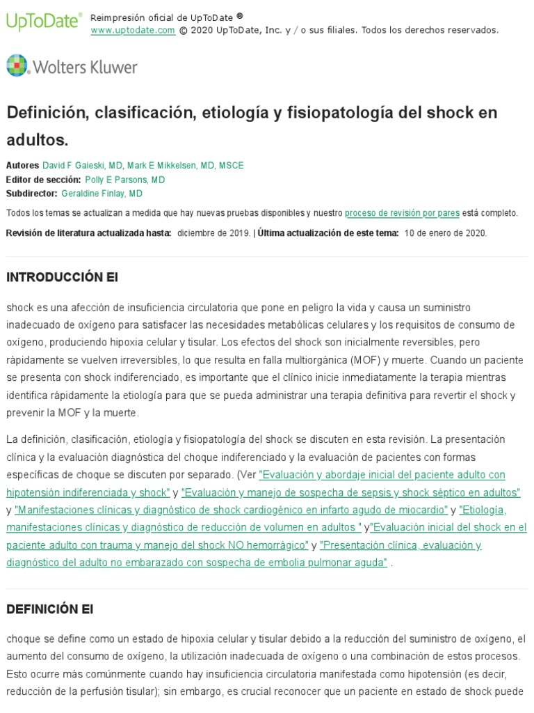 DEFINITION CLASSIFICATION ETIOLOGY AND PATHOPHYSIOLOGY OF SHOCK IN ADULTS PDF intelligence overview