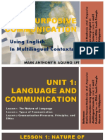 Purposive Communication: Using English in Multilingual Contexts