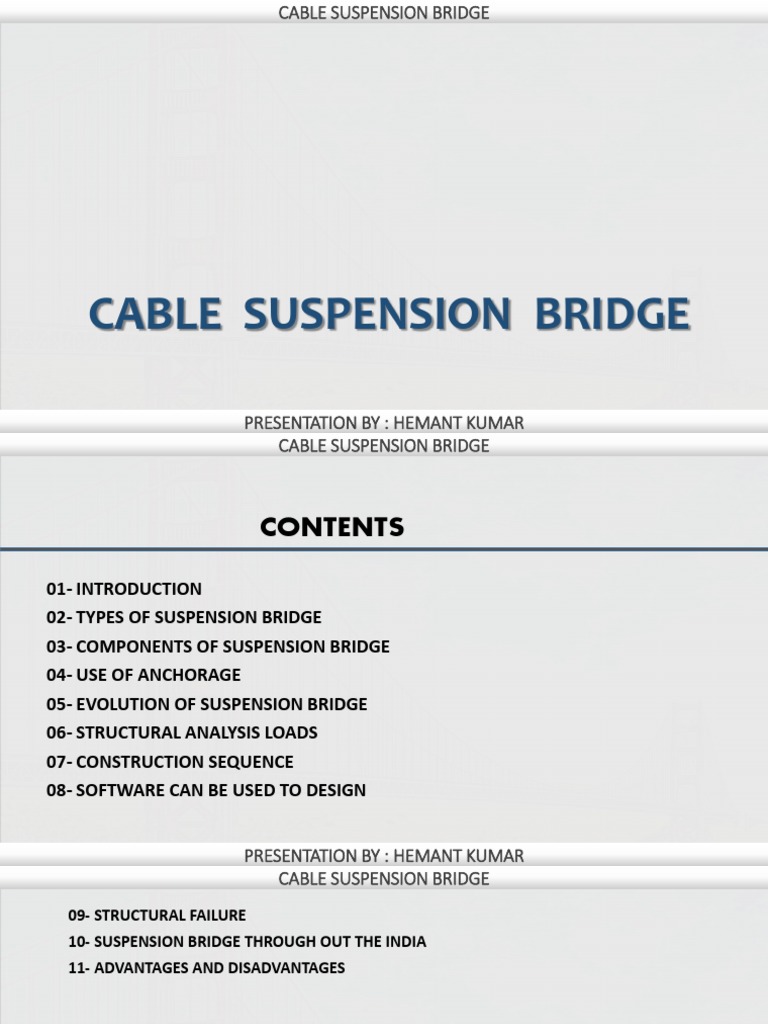 Overview of Cable Suspension Bridges | PDF | Bridge | Civil Engineering