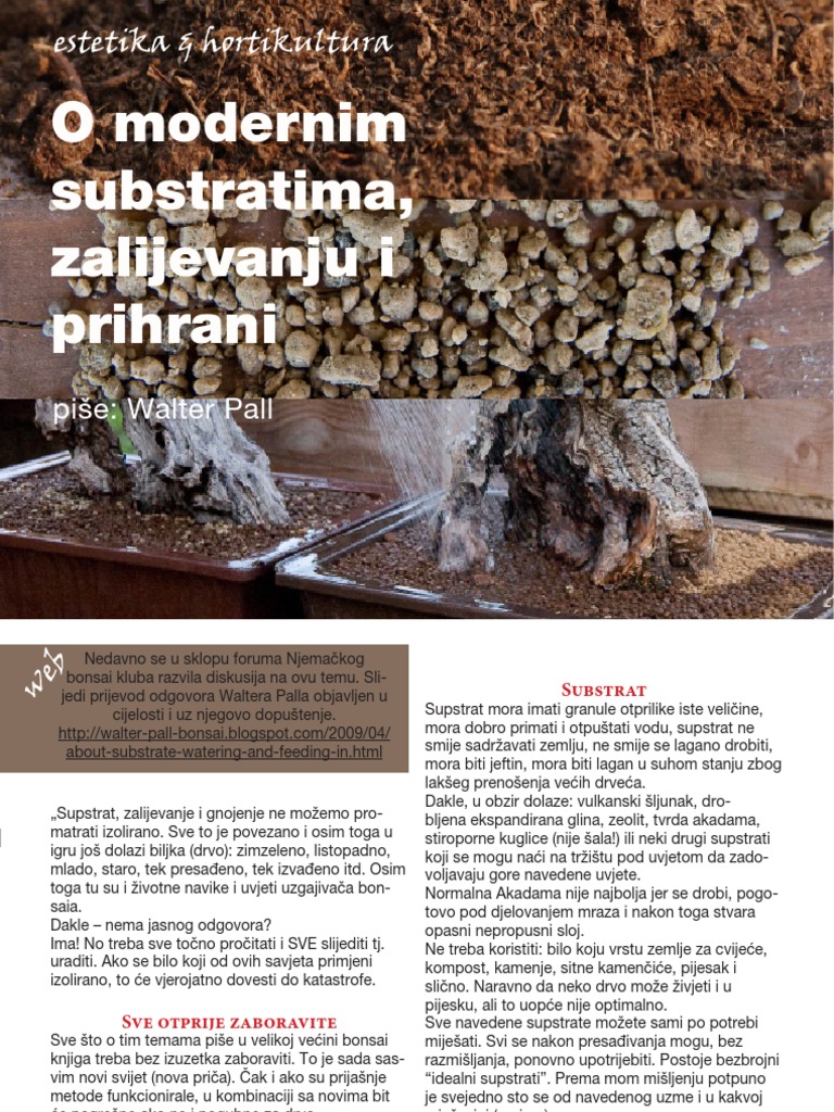 BONSAI Moderni Substrati Zalijevanje Prihrana | PDF