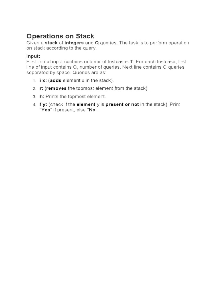 Operations On Stacks | PDF | Teaching Methods & Materials