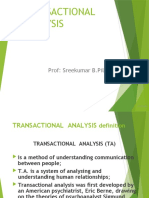 Transactional Analysis: Prof: Sreekumar B.Pillai