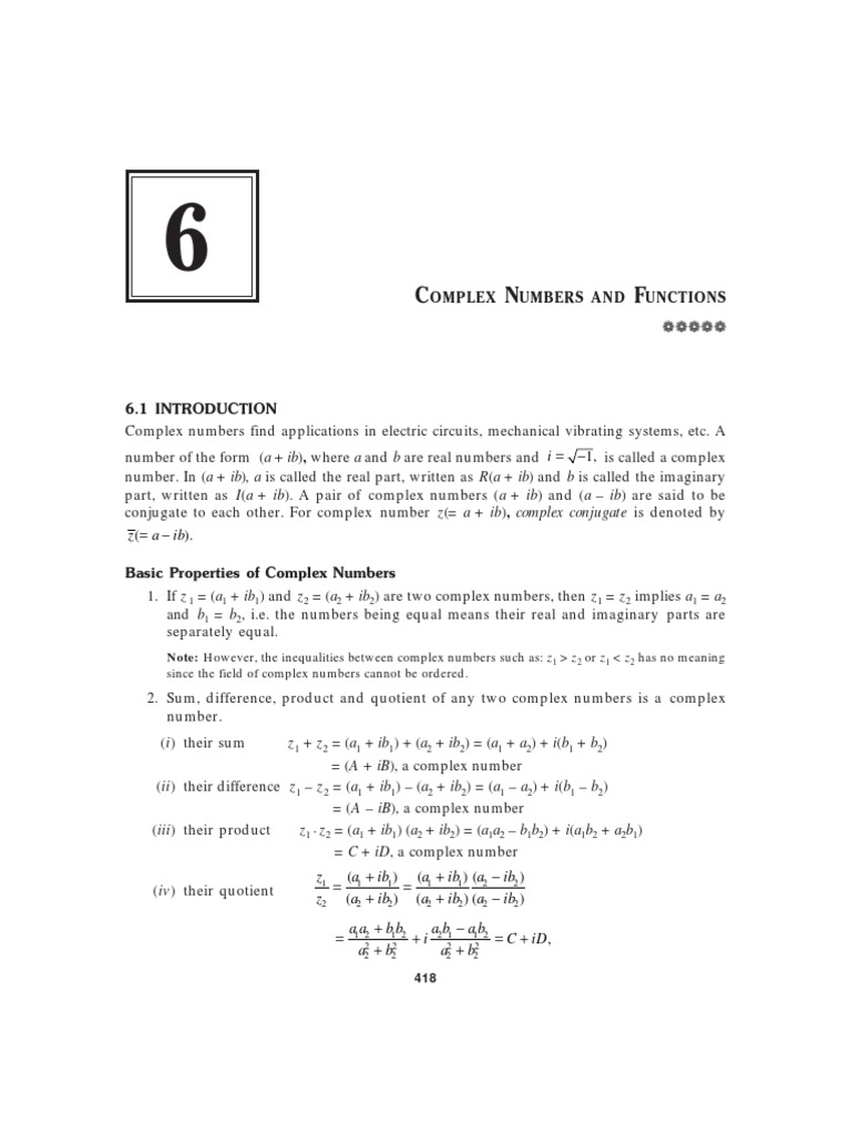 6-Complex Numbers and Functions | PDF | Complex Number | Cartesian ...