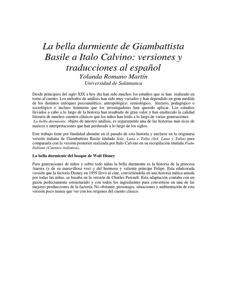 La Bella Durmiente de Giambattista Basil PDF