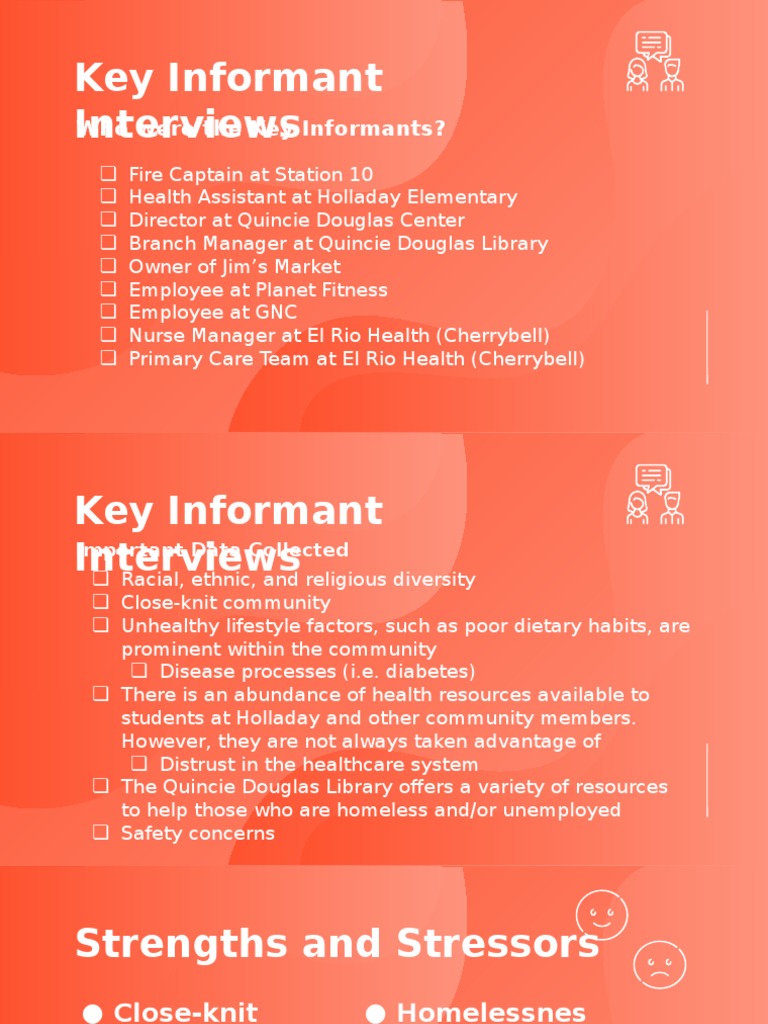 Key Informant Interviews: Who Were The Key Informants? | PDF | Homelessness | Diabetes