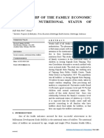 Relationship of The Family Economic Level To Nutritional Status of Toddlers