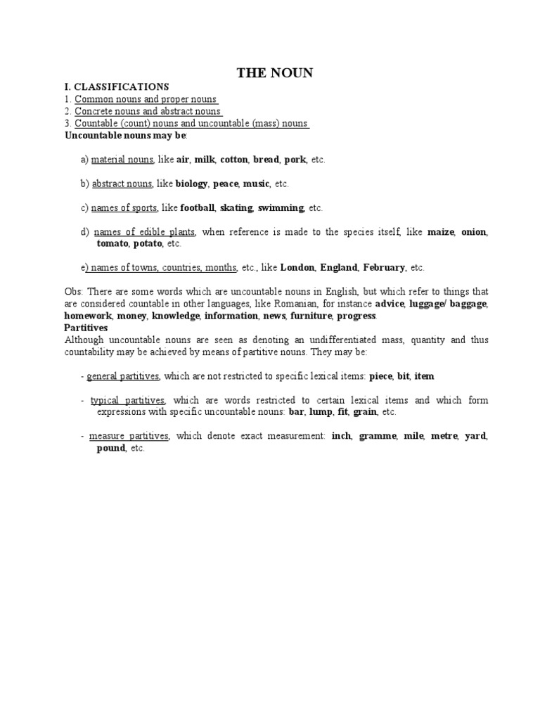 Noun Classifications and Number Rules | PDF | Grammatical Gender | Noun