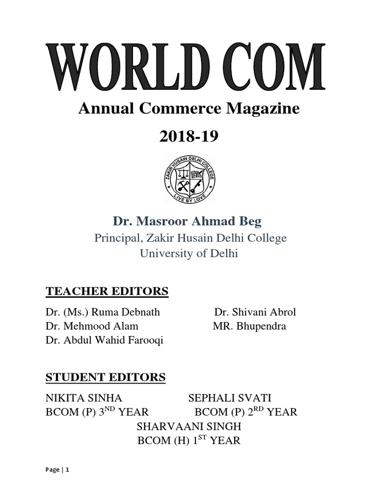 Annual Commerce Magazine 2018-19 | PDF | Customer Relationship ...