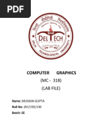 Computer Graphics: (MC - 318) (Lab File)