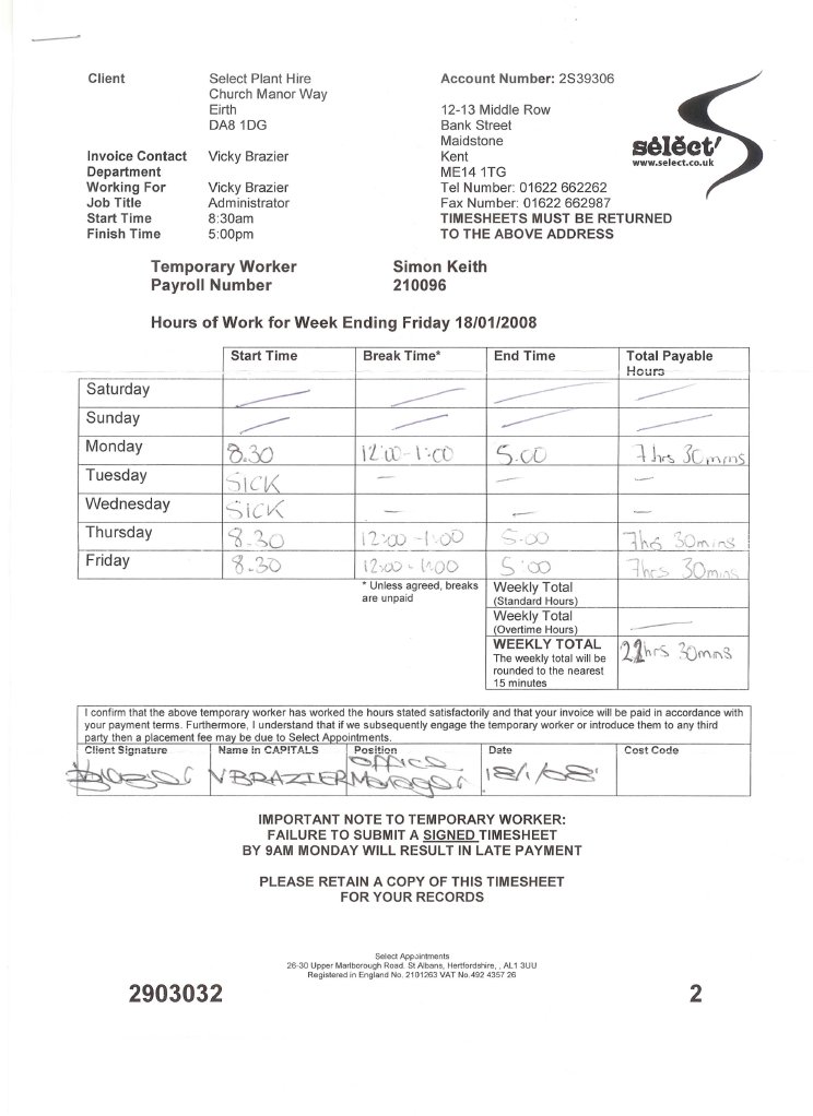 Select Timesheet We 180120080001 | PDF