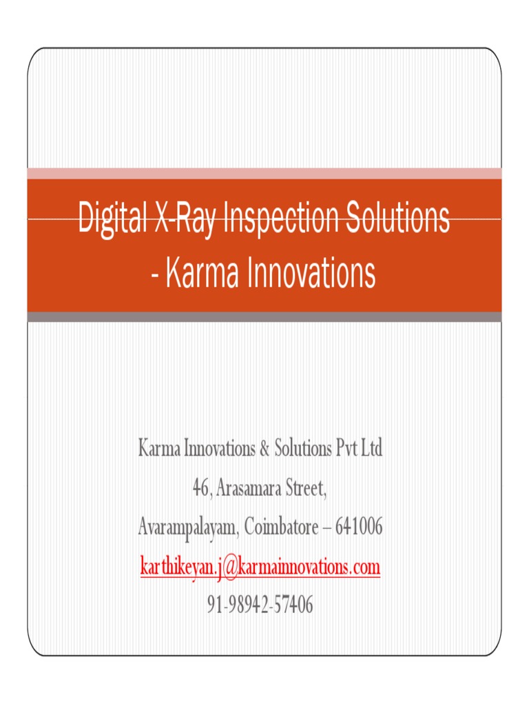 Digital X-Ray Solutions From Karma Innovations | PDF | Radiography | Pixel
