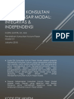 Kode Etik Konsultan Hukum Pasar Modal Integritas & Independensi