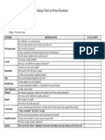 Judging Criteria For Poster Presentation