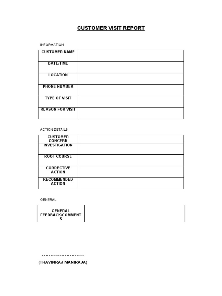 Customer Visit Summary Report | PDF | Law