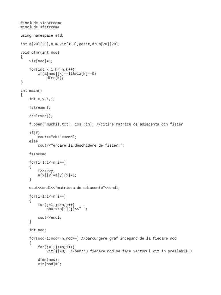 Graph Traversal in C++ | PDF