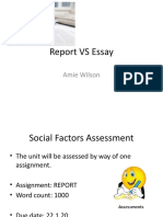 Report VS Essay: Amie Wilson