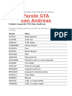 Lista Cu Coduri Si Parole Pentru Grand Theft Auto San Andreas